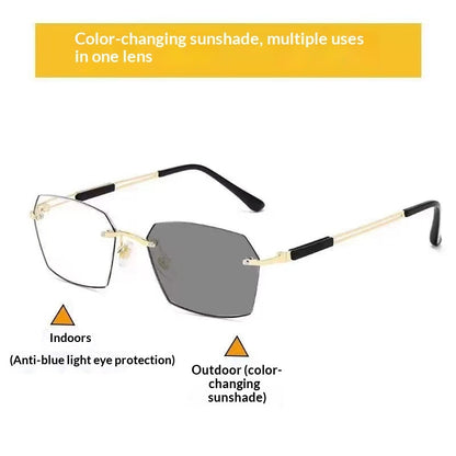 Mens Bifocal Glasses With Frameless Color-Changing Lenses