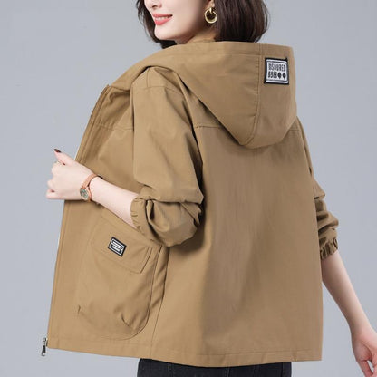 Large Loose Hooded Versatile Casual Age Reducing Jacket