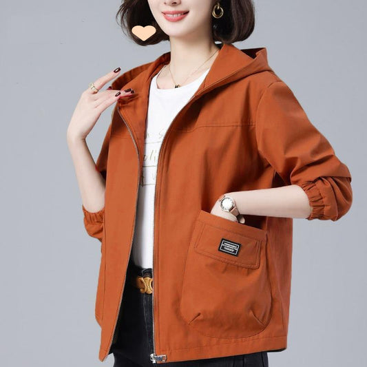 Large Loose Hooded Versatile Casual Age Reducing Jacket