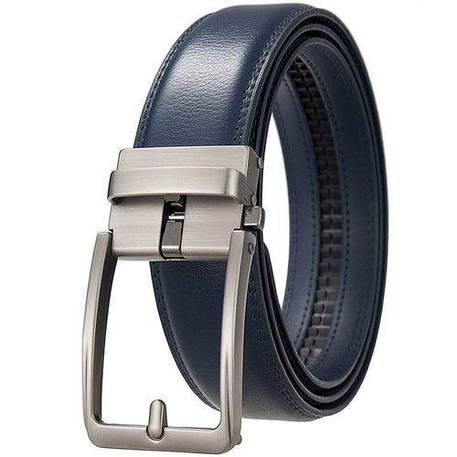 Extended-length Needle-resistant Automatic-buckle Mens Double-layer Cowhide Belt