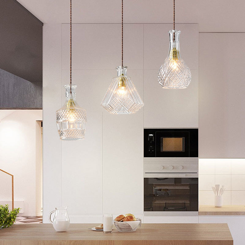 Glass Bottle Chandelier Decorative Hanging Ceiling Light Fixture