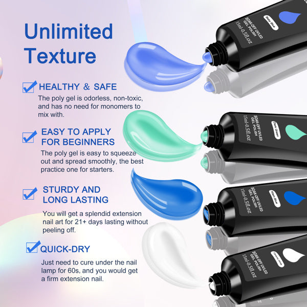 6 PCS Polygel Nail Kit with UV Light | LOOPDEAL Tools