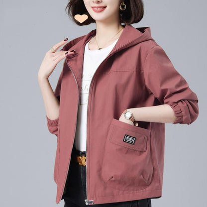 Large Loose Hooded Versatile Casual Age Reducing Jacket