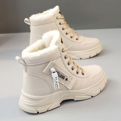 Womens Fleece-lined Insulated Waterproof And Non-slip Cotton Shoes