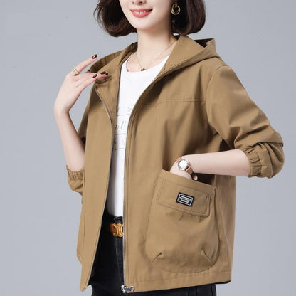 Large Loose Hooded Versatile Casual Age Reducing Jacket