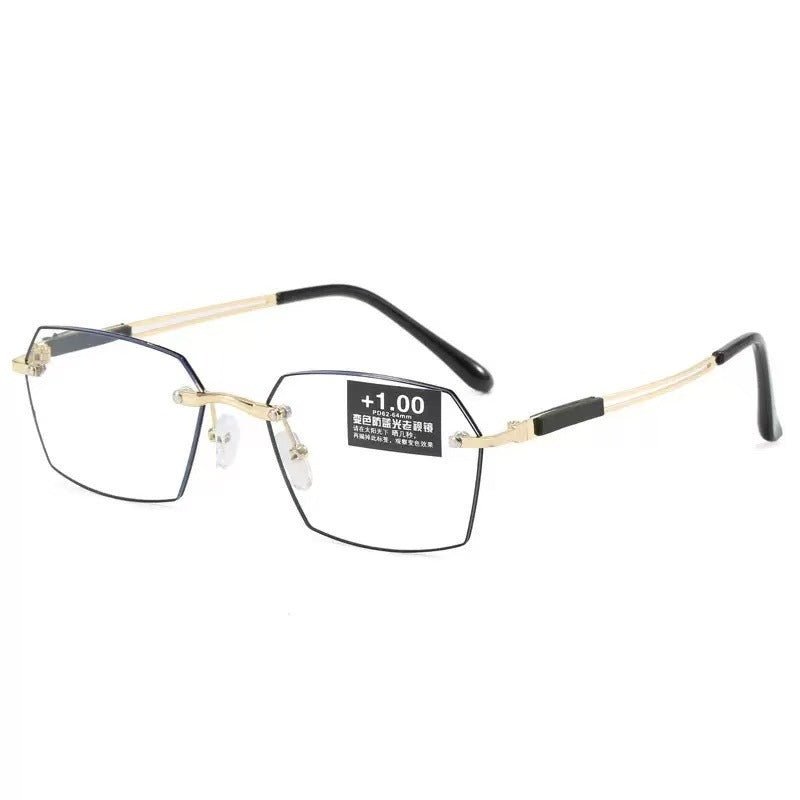Mens Bifocal Glasses With Frameless Color-Changing Lenses
