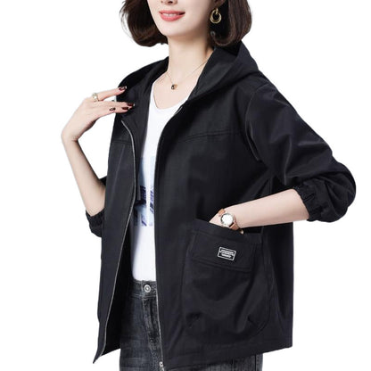 Large Loose Hooded Versatile Casual Age Reducing Jacket