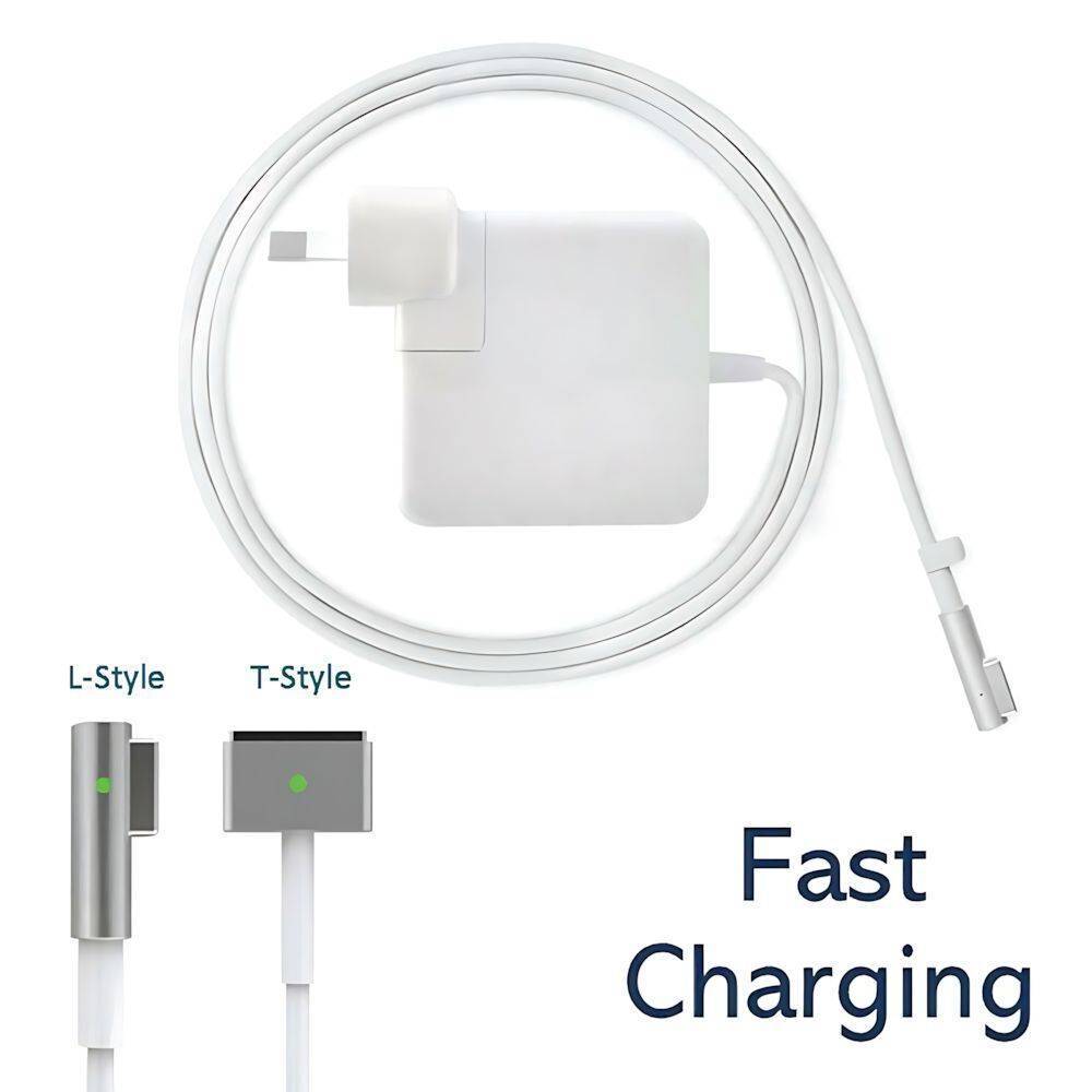 White charging cable with connectors labeled 'L-Style' and 'T-Style', and text 'Fast Charging'.